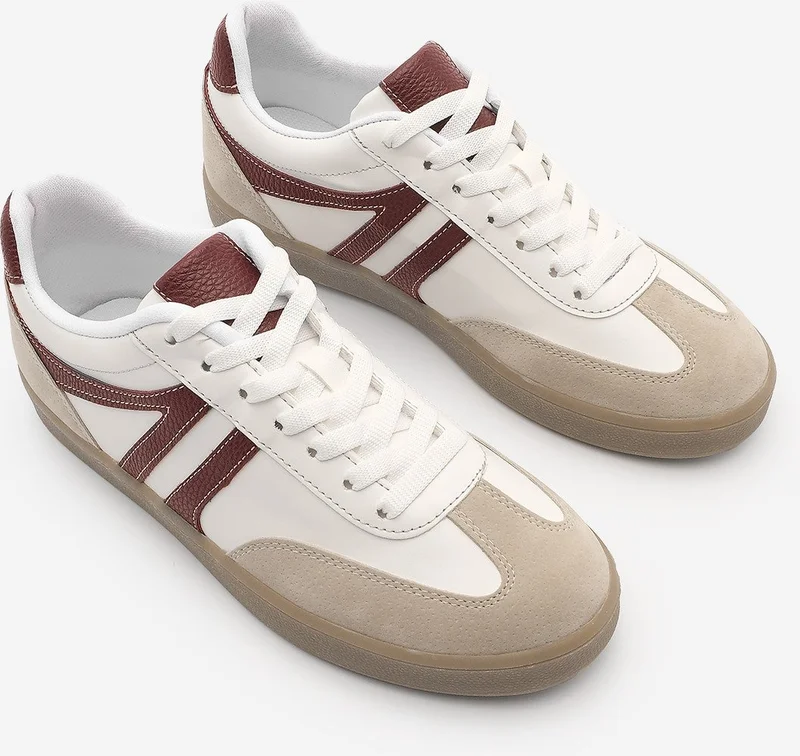 MARJIN Maroon Margin Women's Sneaker Lace-Up Flat Sole Sports Shoes Tiyone  for Women Best Price KSA