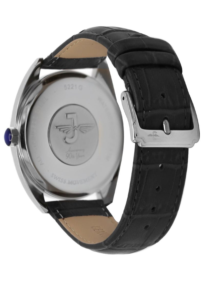 Jovial JOVIAL 5221GSLQ14E Men's  Fashion,Anloge  ,Leather Strap Watch,42mm,Light blue Dial  - Image 3
