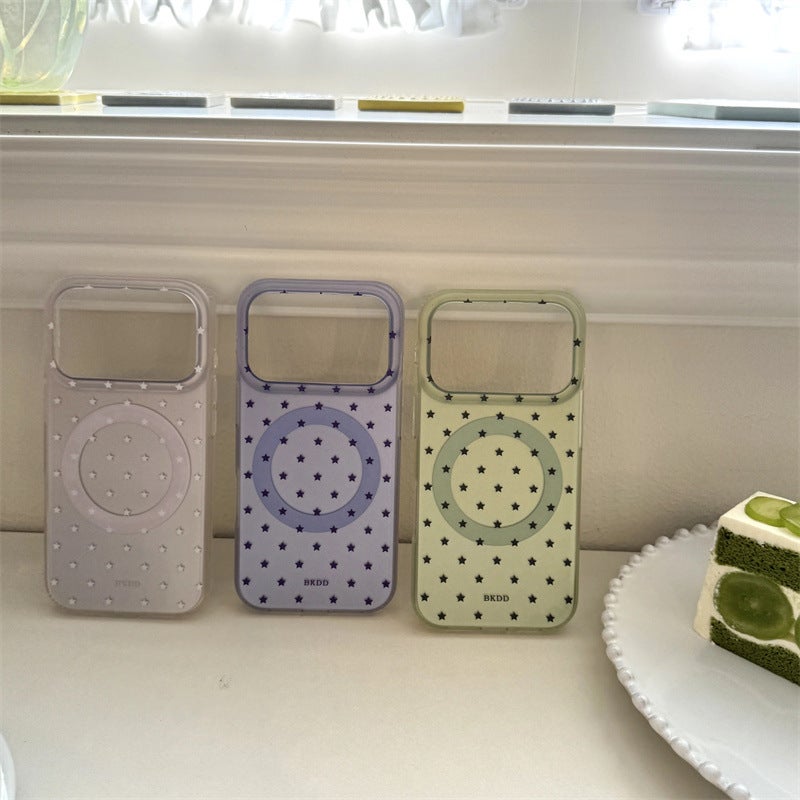 Ins Korean-Style High-End Starry Matte Magnetic Phone Case for Apple 17Promax, Suitable for 16Pro/15Pro14 - Image 3