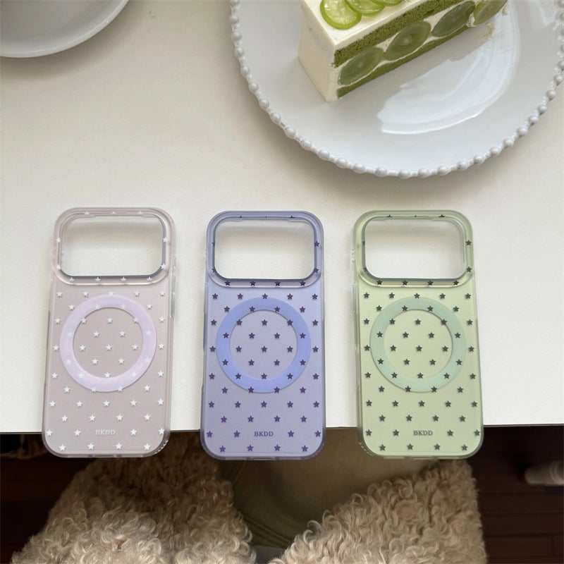 Ins Korean-Style High-End Starry Matte Magnetic Phone Case for Apple 17Promax, Suitable for 16Pro/15Pro14 - Image 2