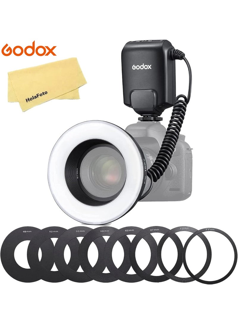 Godox ML-150II ML150II Macro LED Ring Flash Speedlite GN12 0.1-2s Recycle Time 5800K±200K for Sony Canon Nikon Fuji Olympus Panasonic DSLR Cameras for Video Production, Animal and Plant Photography - Image 1