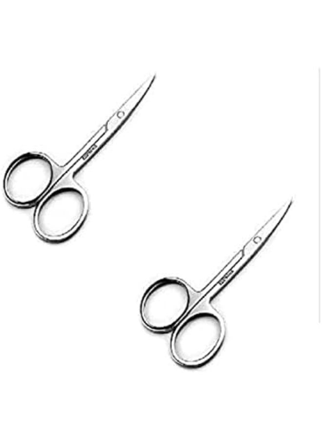 Small Eyebrow Scissors All Purpose - Mini Women's Grooming Metal Steel Curved Cutting Scissors for Brow, Lash, Nose Hair, Mustache, Nail, Craft 1PCS - Image 1