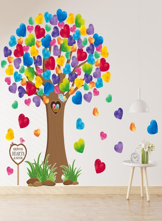 Hedeey Classroom Tree Bulletin Board Decorations Set with Heart Shape Cutouts, Welcome Classroom Wall Decor for Kindergarten Elementary School Home (Watercolor) - Image 4