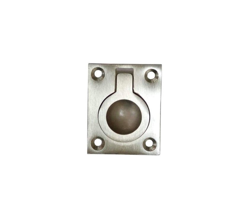 QCAA Solid Brass Flush Ring Pull, 36.5 x45 mm, Satin Nickel, 1 Pack - Image 4