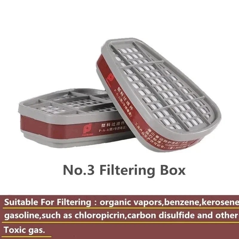 Gas mask paint pesticide decoration polishing chemical fire coal mine dust 6200 mask cross-border generation Pair of 3 # Poison filter box