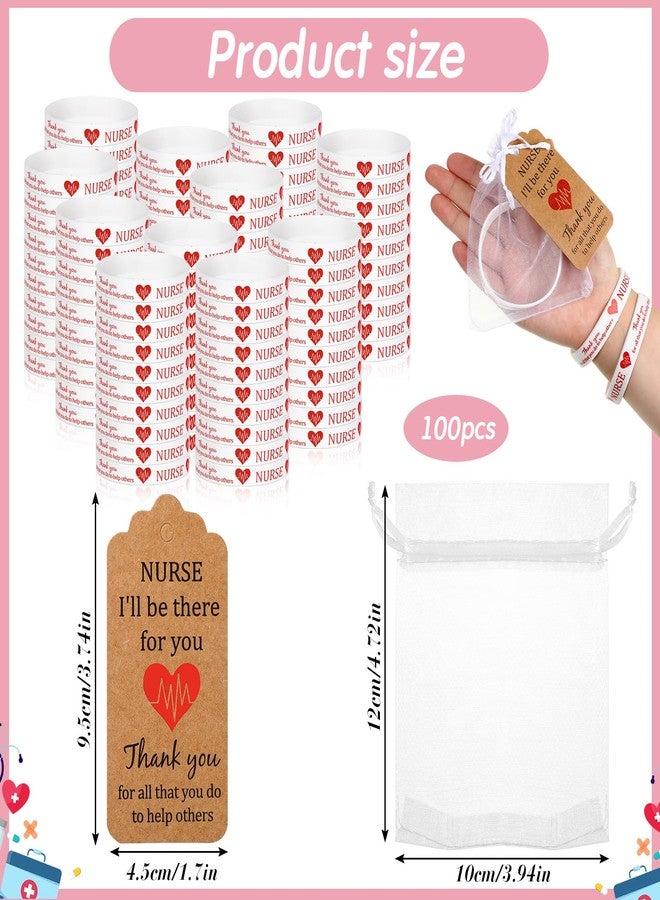 تونديامو مجموعة هدايا تقدير الممرضات من تونديمو: ١٠٠ سوار سيليكون أحمر على شكل قلب مع ١٠٠ بطاقة شكر، و١٠٠ حقيبة من الأورجانزا لطلاب التمريض المتخرجين خلال أسبوع مساعدي التمريض المعتمدين. - Image 3