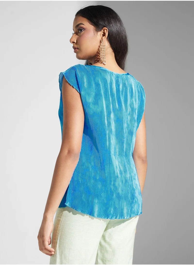 SINOIR V-Neck Printed Top
