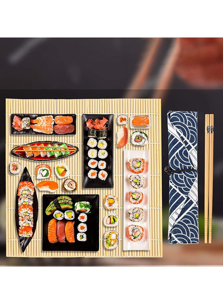 general Home Kitchen Sushi Mold Set 24 Piece Set Round Sushi Tube Bamboo Roller Blind Combo Gimbap Mold - Image 3