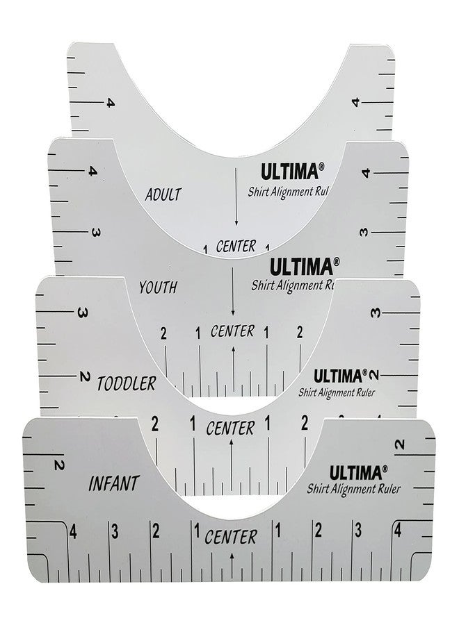 Ultima T-Shirt Alignment Guide & Centering Ruler - 4pc T Shirt Alignment Tool Used to Center Your Designs - Sizes for Adult, Youth, Toddler & Infant - Image 4