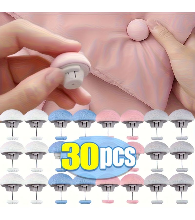 30 Pcs White Duvet Pins Clips Comforter Fasteners One Key Duvet Cover Clips Preventing Shifting For Quilts Cushions - Image 1