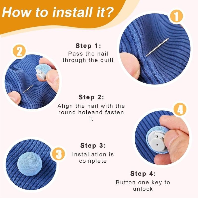 30 Pcs White Duvet Pins Clips Comforter Fasteners One Key Duvet Cover Clips Preventing Shifting For Quilts Cushions - Image 2