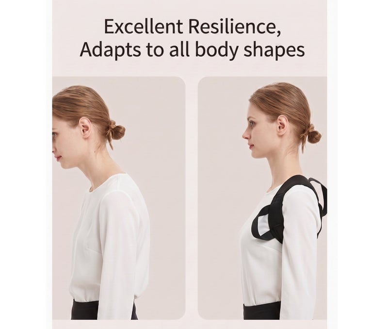 HASTE Shoulder Posture Corrector - Adjustable Back Support Trainer - Breathable - XL for 75-85kg - Black - Image 4