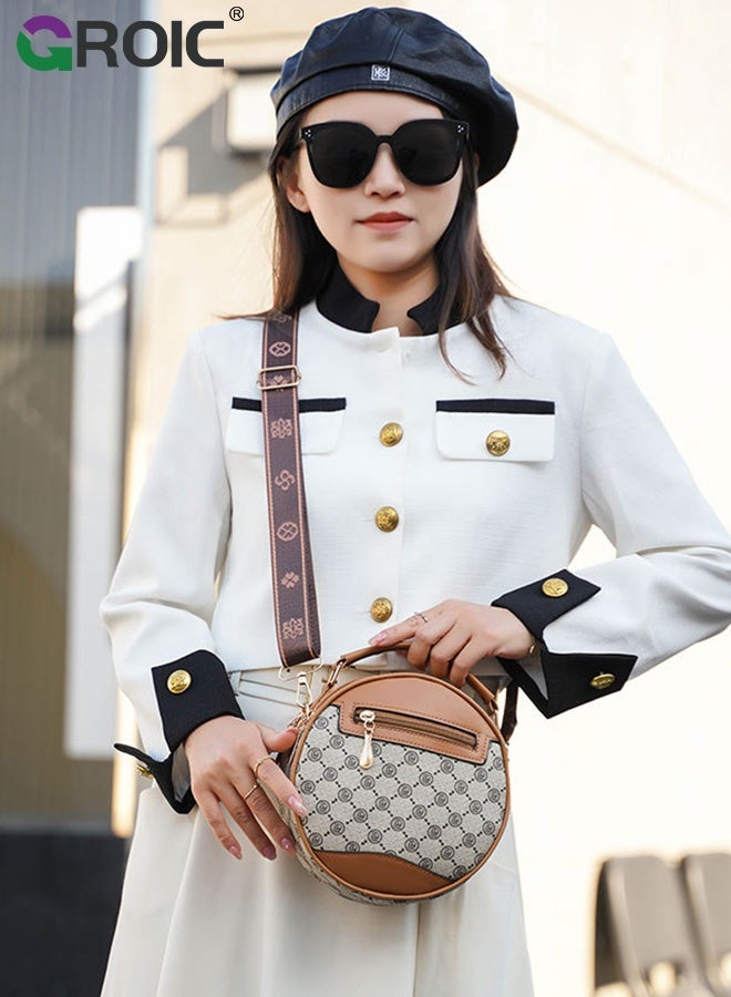 GROIC Crossbody Bags for Women,Circle Cross Body Shoulder Bag Purses Handbags with Adjustable Straps,Purse for Women - Image 5