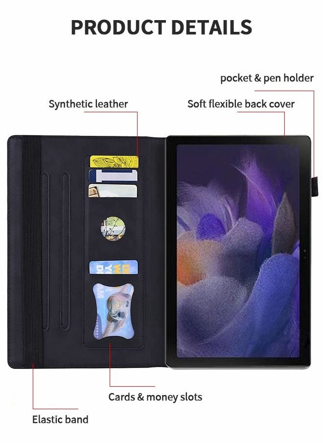 GROIC - Galaxy Tab S8 Ultra Cover 2022 - Premium Leather Smart Wake/Sleep Cover with Front Pocket and Multi-Angle Stand Tablet Cover for Samsung Galaxy S8 Ultra 14.6 Tablet SM-X900/X906, Black - Image 1
