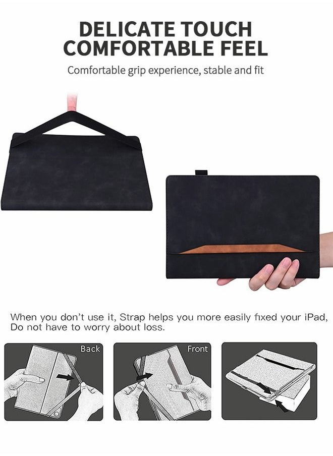 GROIC - Galaxy Tab S8 Ultra Cover 2022 - Premium Leather Smart Wake/Sleep Cover with Front Pocket and Multi-Angle Stand Tablet Cover for Samsung Galaxy S8 Ultra 14.6 Tablet SM-X900/X906, Black - Image 1