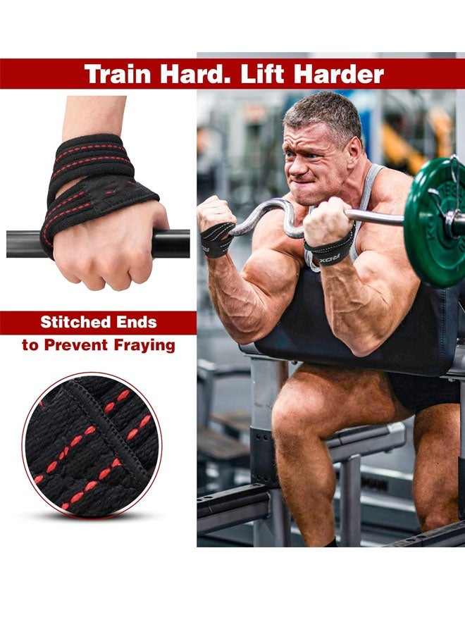 Bukela Weight Lifting Straps Figure 8, Anti Slip Strap with Cuffs Wrist Support for Gym Workout Deadlift Powerlifting Bodybuilding Weightlifting, Fitness Strength Training, Hand Bar Grip for Men - Image 3
