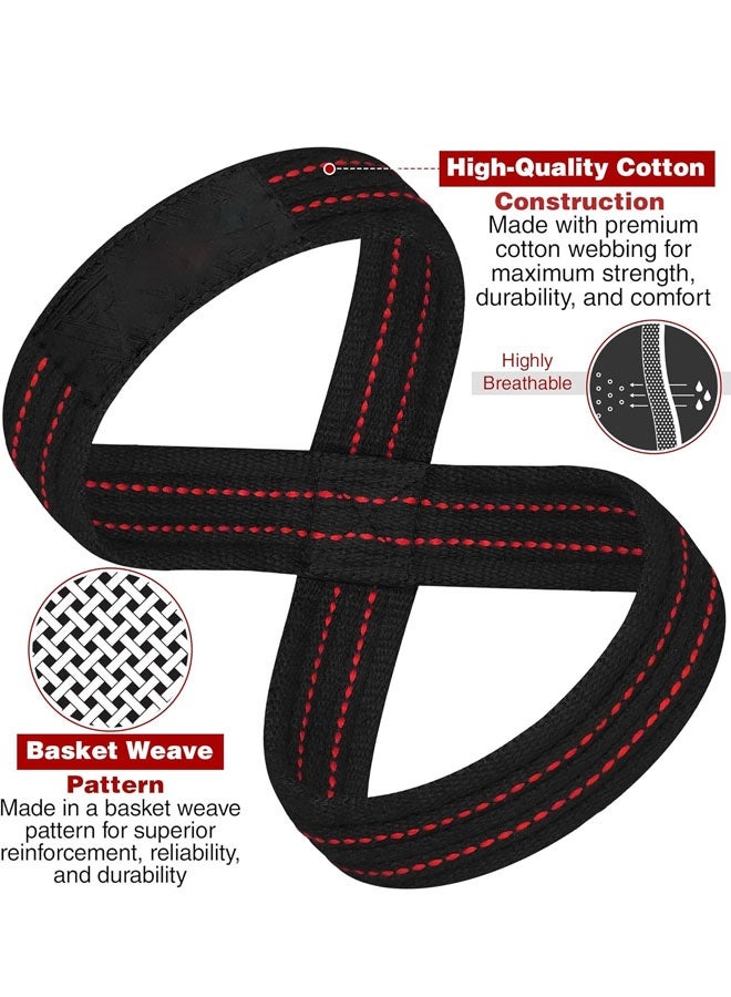 Bukela Weight Lifting Straps Figure 8, Anti Slip Strap with Cuffs Wrist Support for Gym Workout Deadlift Powerlifting Bodybuilding Weightlifting, Fitness Strength Training, Hand Bar Grip for Men - Image 4