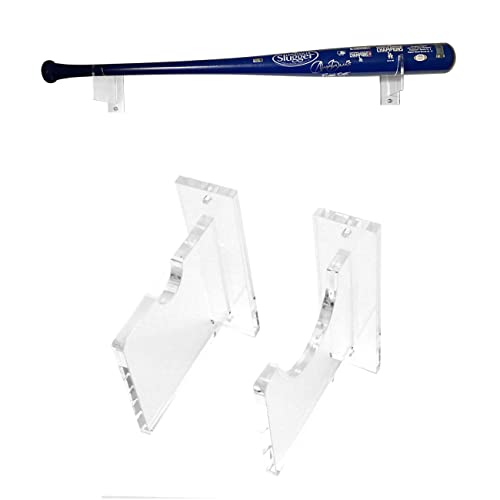 Top Stage Clear Baseball Bat Display Wall Mount Horizontal Rack Softball Bat Hanger, 4.5 X 4.5 inches, No Case Cover, for Game Room - Image 1