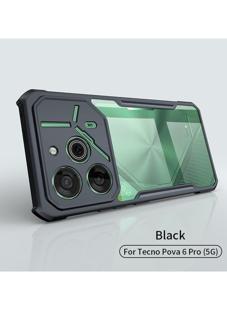 General Case Compatible with Tecno Pova 6 Pro, Airbag Shockprooft Shell Acrylic and TPU Back Transparent Phone Cover for Tecno Pova 6 Pro  - Image 2