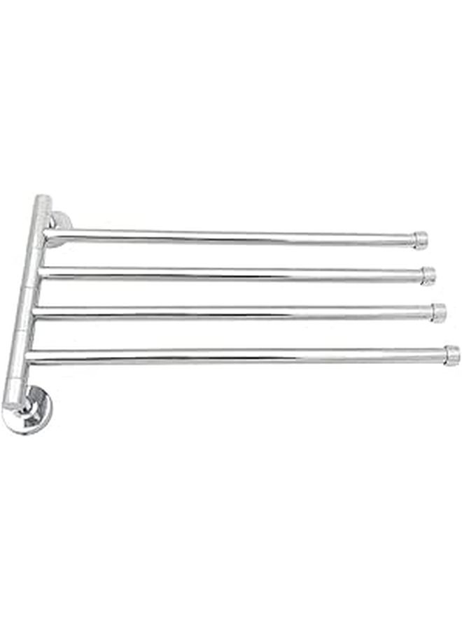 Stainless Steel Swivel Towel Rack Holder Space Saving For Bathroom Kitchen Silver - Image 1