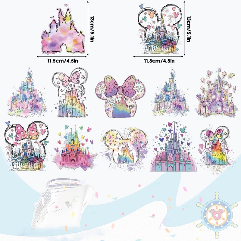 RiVolTa Castle Cruise Door Magnets - 12 Pcs Cute Mouse Ship Cabin Decorations Glitter Magic Magnetic Stickers Anchor Stateroom Decals Fridge Refrigerator Car Accessories Carnival Party Holiday Decor - Image 2