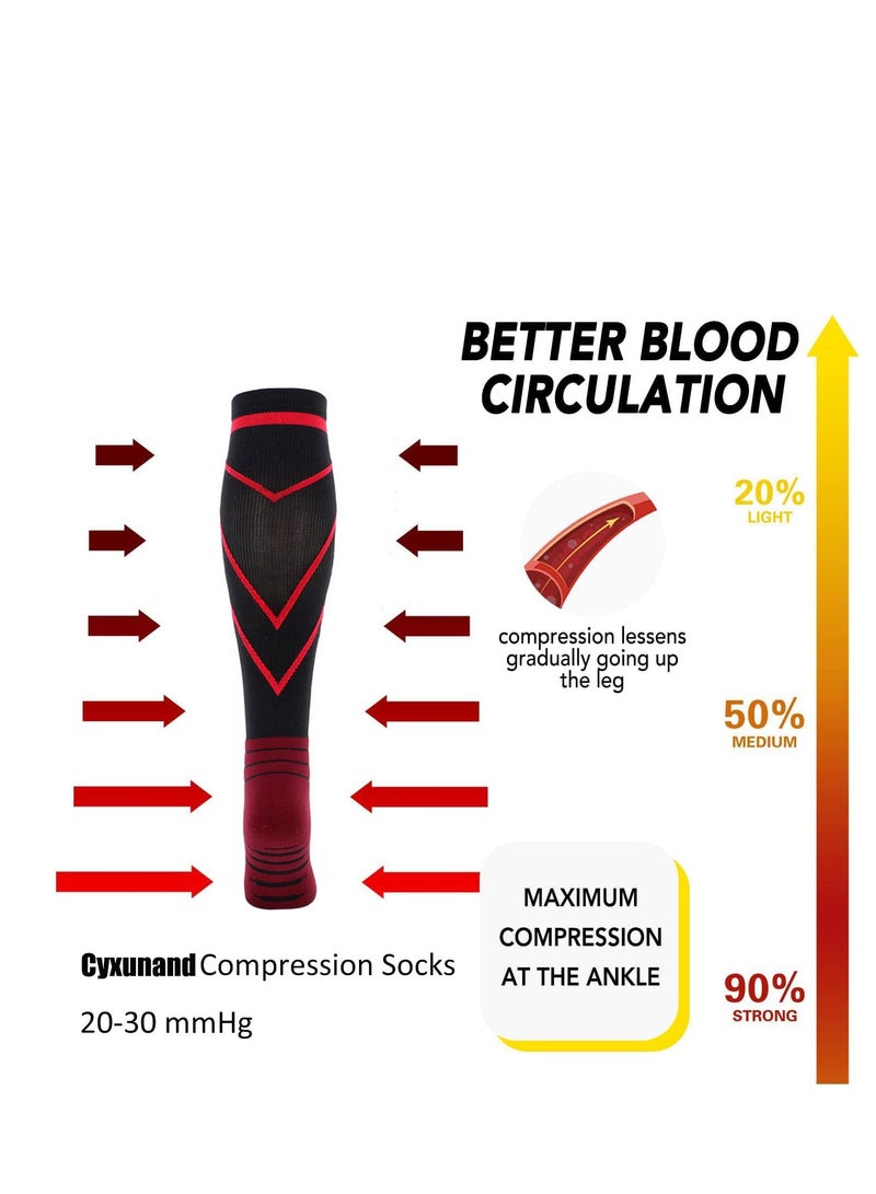 SYOSI جوارب ضاغطة، زوجان من جوارب الضغط حتى الركبة، جوارب ضغط للجري، 20-30 ملم زئبقي للنساء والرجال، للممرضات والحمل والطب والجري والرياضة والسفر مقاس L/XL - Image 2