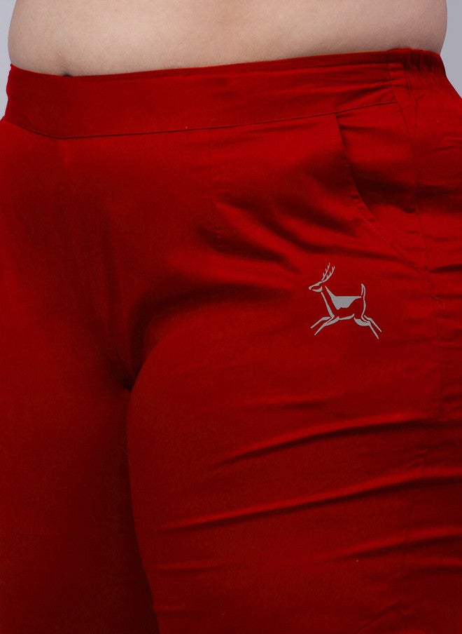 Trend Level Women Plus Size Original Easy Wash Trousers in Red - Image 5