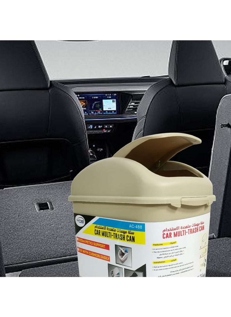 Multi Trash Bin Garbage Bin Car Trash Storage Container 500ml Fix With Cushion Easily AC-488