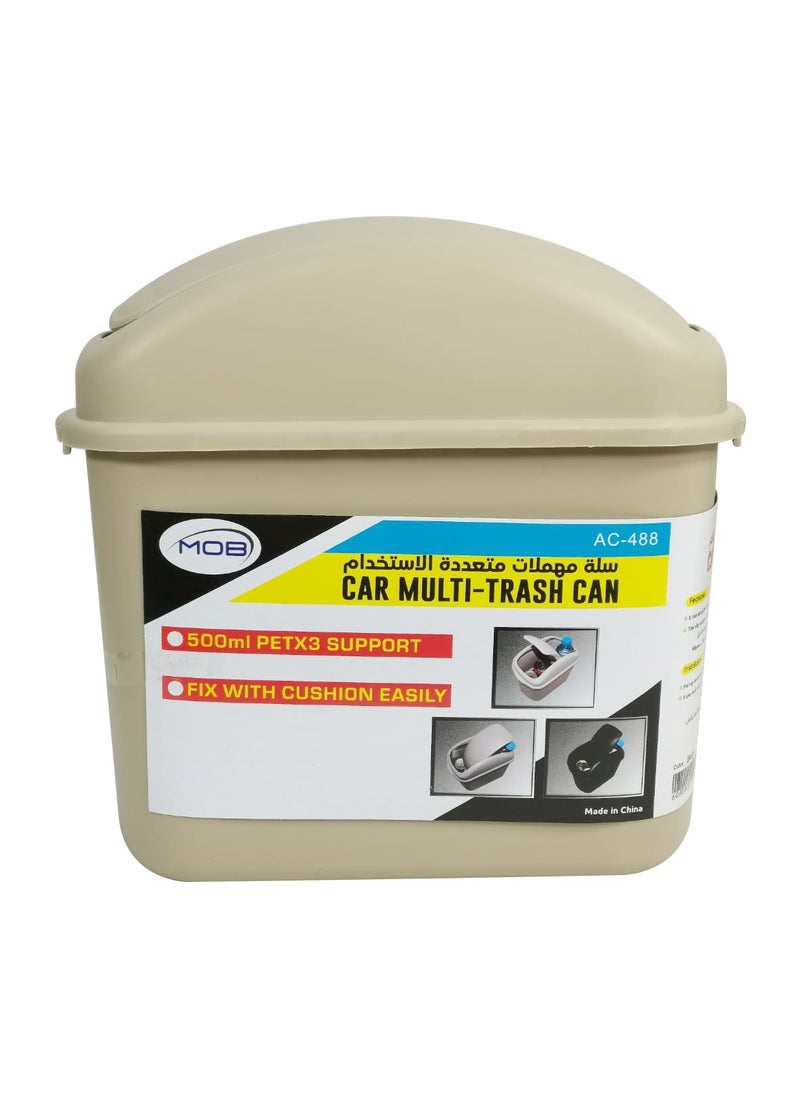Multi Trash Bin Garbage Bin Car Trash Storage Container 500ml Fix With Cushion Easily AC-488