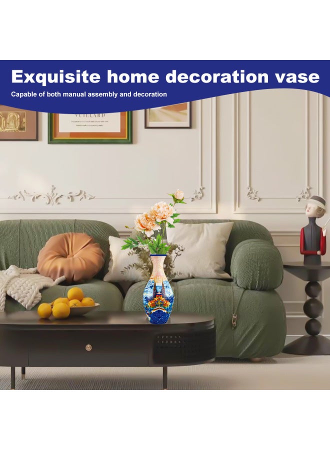 Beauenty 3D Puzzle Vase DIY Living Room Ornaments Flower Arrangement Home Decoration Children's Birthday Gift Toys Cross Border-Color:Spring  - Image 3