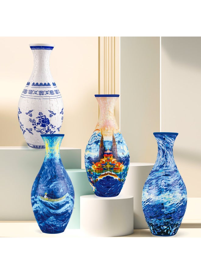 Beauenty 3D Puzzle Vase DIY Living Room Ornaments Flower Arrangement Home Decoration Children's Birthday Gift Toys Cross Border-Color:Spring  - Image 2