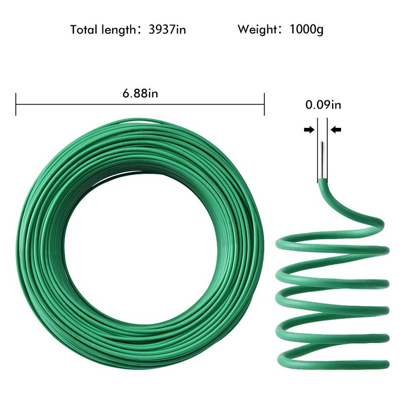 PGarden-EZ Green Soft Twist Tie Tomato Plant Tie TPR Garden Supply, for Supporting Plants and Home Organizing (328 feet/100 Meters) - Image 1