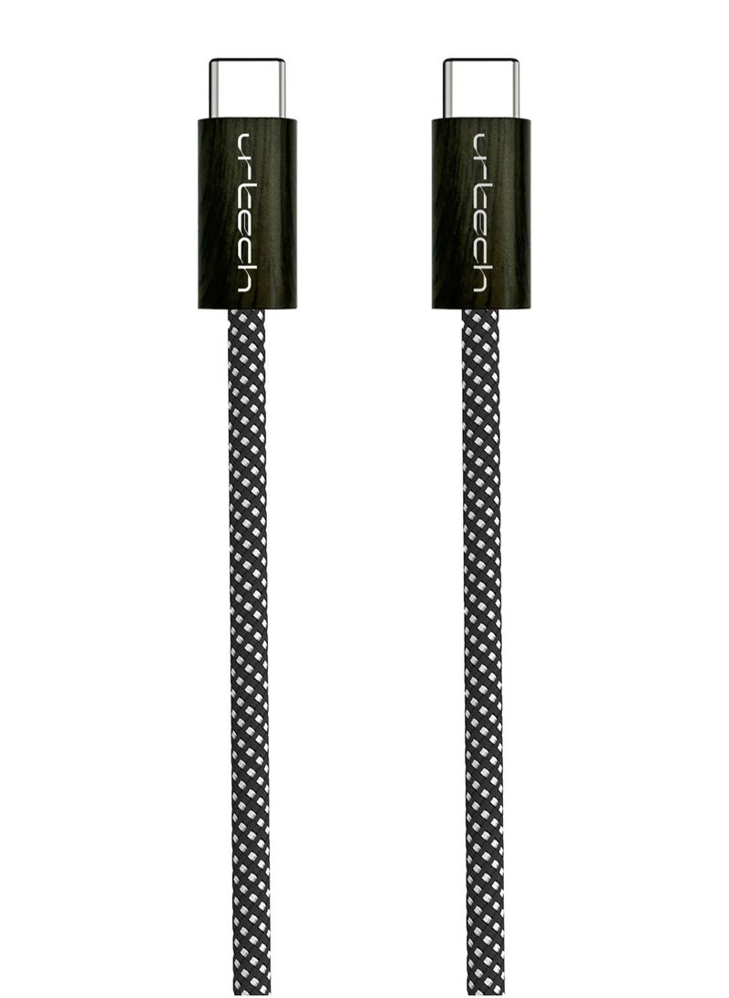urtech URTECH 100W USB-C to USB-C Cable | Premium Wood Grain Design | Luxury Fast Charging & Data Transfer | Professional Nylon Braided  - Image 1