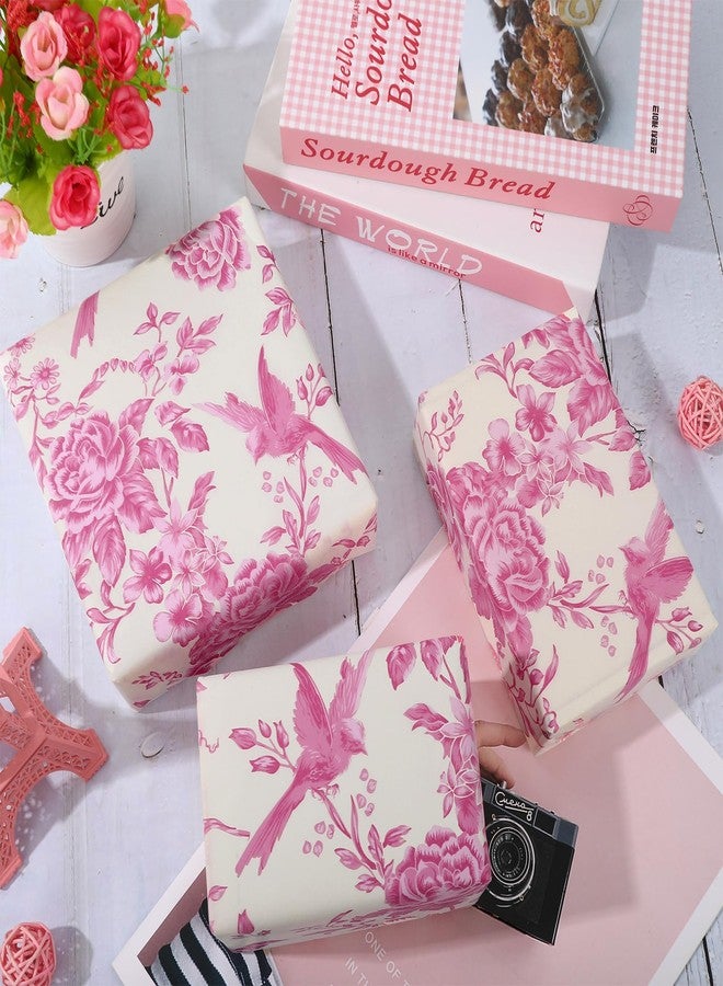 Whaline 60 Sheets Pink Floral Tissue Paper Rose Flower Bird Decorative Wrapping Paper Chinoiserie Art Papers for Birthday Baby Shower Party DIY Crafts, 14 x 20 Inch - Image 5