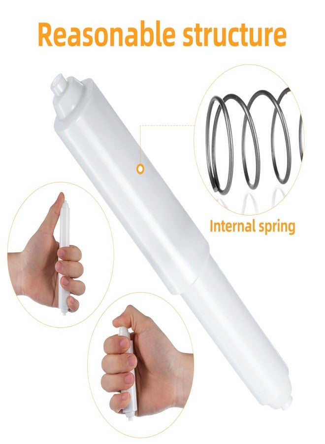 Hemobllo 40 Pcs Toilet Paper Holder Replacement Rod - Spring Loaded Toilet Paper Holder Roller Spindle Replacement Rod Plastic Toilet Paper Roller Replacement, White - Image 3