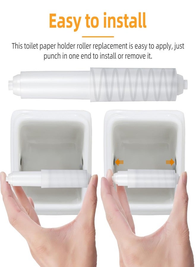 Hemobllo 40 Pcs Toilet Paper Holder Replacement Rod - Spring Loaded Toilet Paper Holder Roller Spindle Replacement Rod Plastic Toilet Paper Roller Replacement, White - Image 4