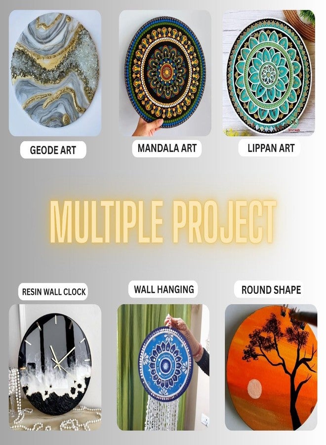 Suruv 6-Inch MDF Round Boards – Set of 5 | 2.5mm Thick Circle Wood Cutouts for Lippan Art, Mandala, Resin, Painting & DIY Crafts | Smooth Pre-Cut MDF Base for Artists, Hobbyists & Students - Image 3