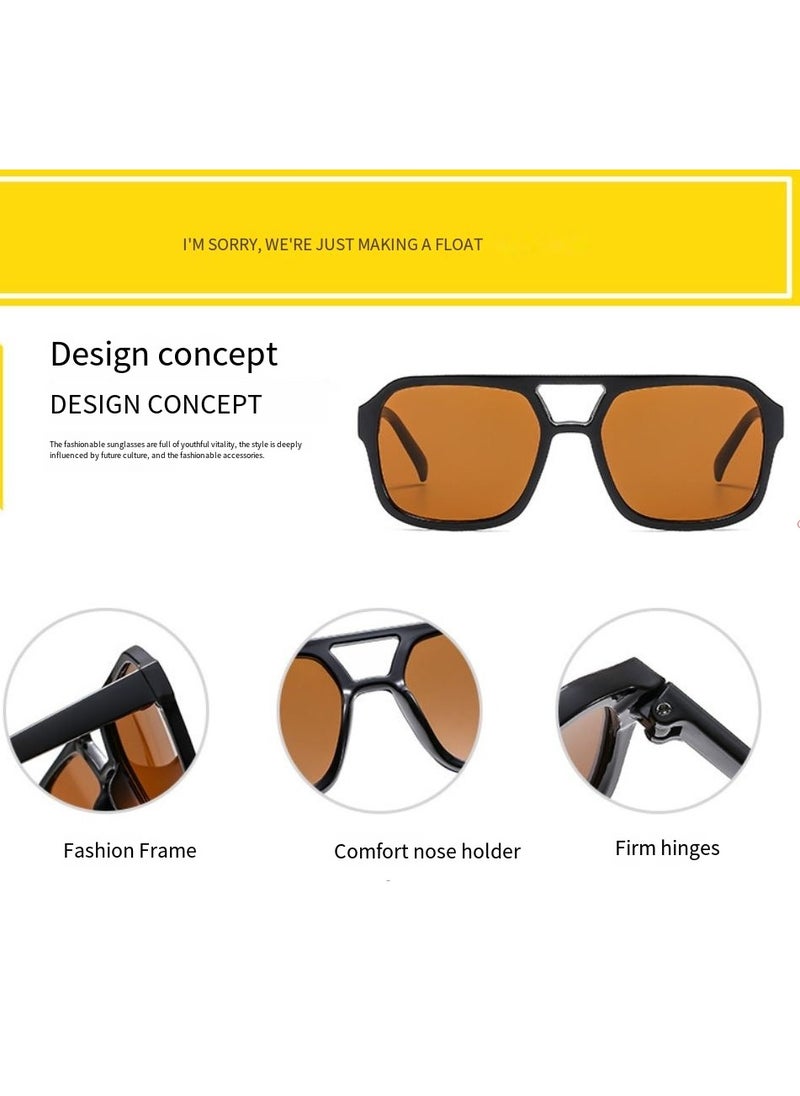 General Retro 70s Square Aviator Sunglasses Women Men Rectangular Sunglasses Flat Frame Fashion Sunglasses  - Image 2