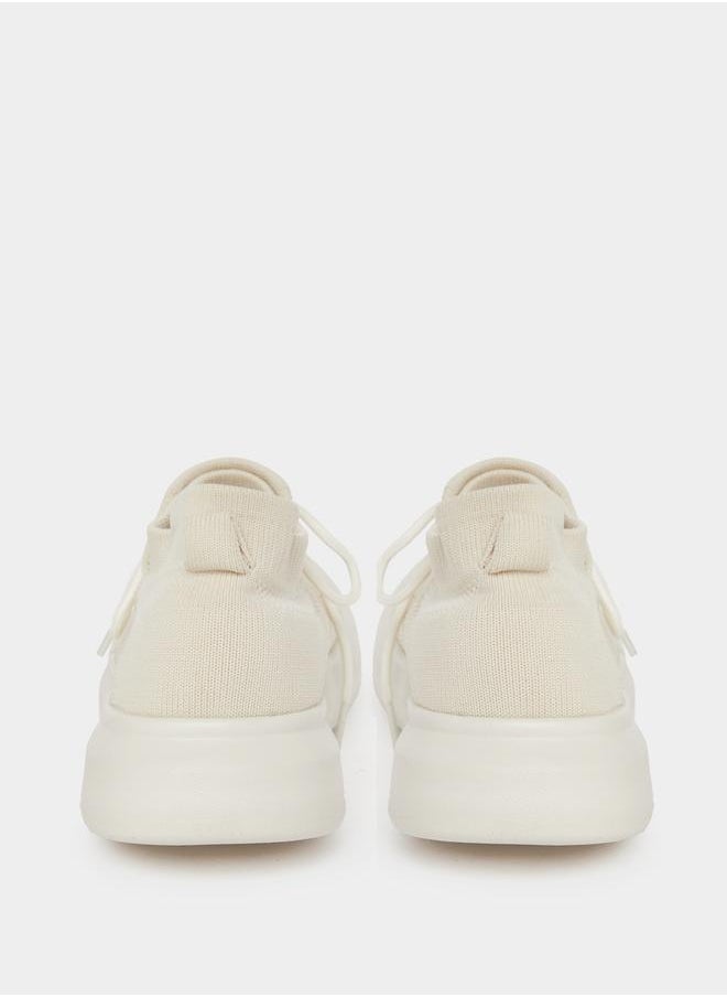 Styli Textured Lace Up Platform Sole Sneakers  - Image 4