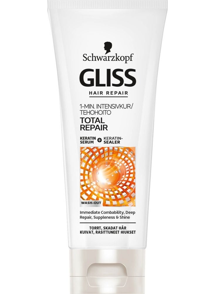 Gliss Hair Repair 1-Minute. Intensivkur Total Repair Keratin Serum + Keratin Sealer 200ml