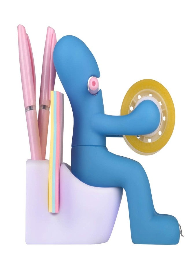 ONE250 Funny Office Gift – Butt Station Desk Organizer with Tape Dispenser, Pen Holder, Sticky Note Slot & Paper Clip Tray – Unique Gag Gift for Coworker, Boss, or Friends (Blue) - Image 1