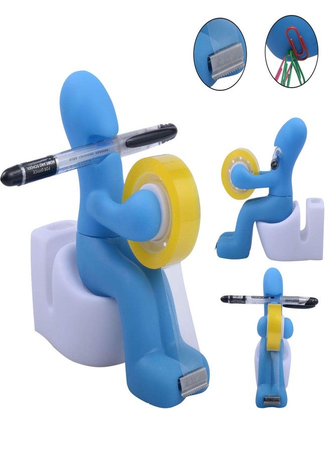 ONE250 Funny Office Gift – Butt Station Desk Organizer with Tape Dispenser, Pen Holder, Sticky Note Slot & Paper Clip Tray – Unique Gag Gift for Coworker, Boss, or Friends (Blue) - Image 4