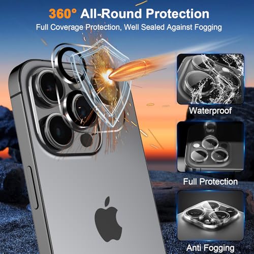 SIBEITU 3 Pack Screen Protector for iPhone 16 Pro Max with 3 Pack Camera Lens Tempered Glass Protector, 6.9 Inch HD Clear Glass Film 9H Hardness Full Coverage, Scratch Resistent, No Air Bubbles - Image 4