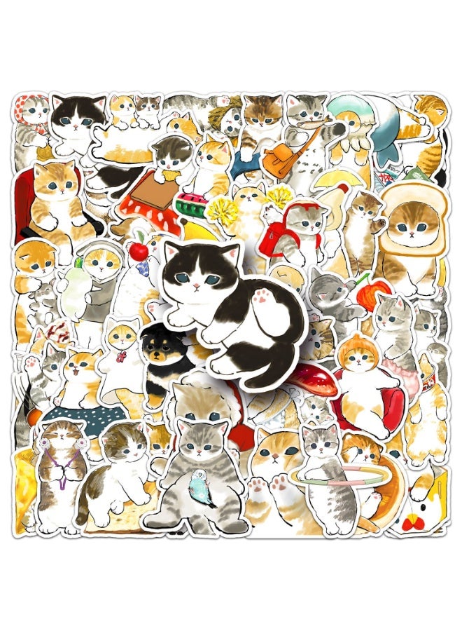 JAKTK 50 hand-painted kitten stickers personalized animal notebook HD teacup luggage motorcycle notebook - Image 4
