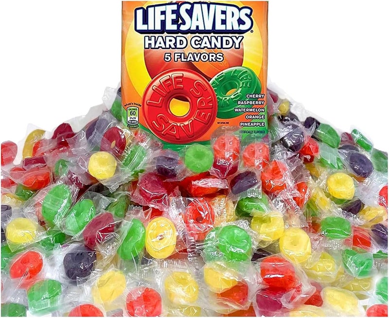 Life Savers Hard Candy 5 Flavors - 2 lbs of Individually Wrapped Candy with Cherry, Watermelon, Orange, Pineapple, and Raspberry - Image 1