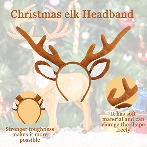 MR.FOAM Reindeer Antlers Headband with Ears, Brown, One Size for Adults and Children, Suitable for Easter Party - Image 3