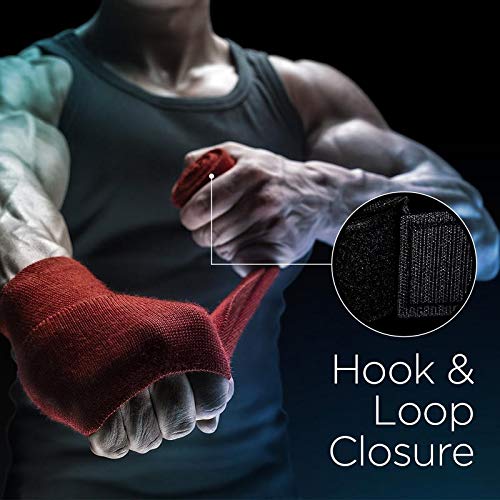 Pro Impact Mexican Style Hand Wraps Men Women – Performance Essentials MMA, Boxing, Muaythai, Kickboxing, Gym – Stretch Protection Support Accessories for Wrist Knuckles – 180 Inches - Image 5