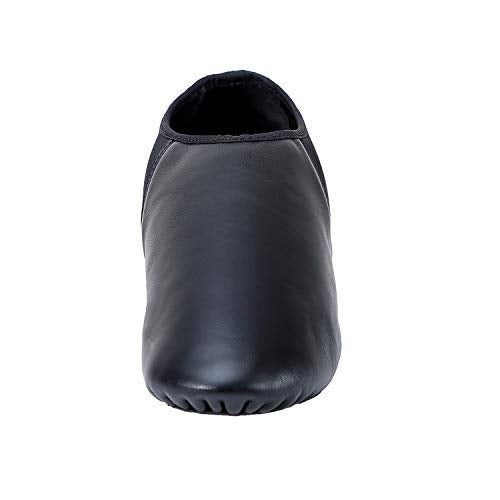 ARCLIBER Leather Slip On Jazz Shoe for Girls Boys (Little Child) Black 1M - Image 2