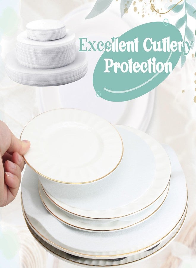 Cionyce 60 Pcs Felt Plate Dividers, Dinnerware Protection Pads 3 Different Size, Soft Thick Felt Plate Separators for China, Dish, Coffee Saucers Protecting(White) - Image 4
