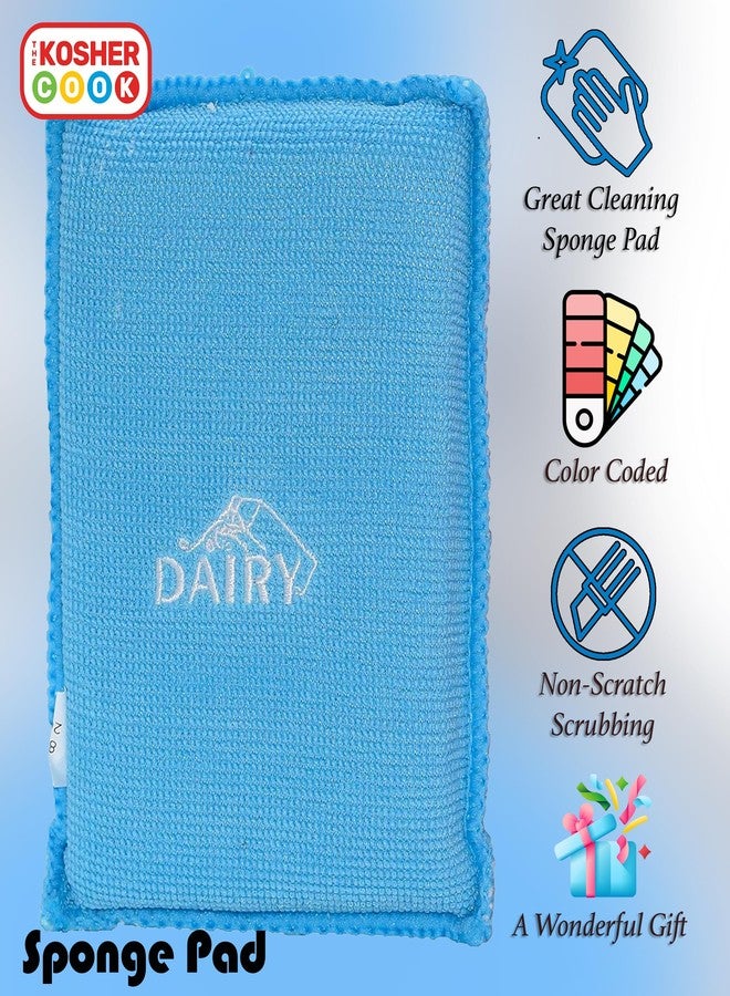 The Kosher Cook Dairy Blue Dishwashing Sponges - Heavy Duty Scouring Pad, Non Scratch Scrubber - Durable and Soft - Color Coded Home and Kitchen Accessories by The Kosher Cook - Image 2